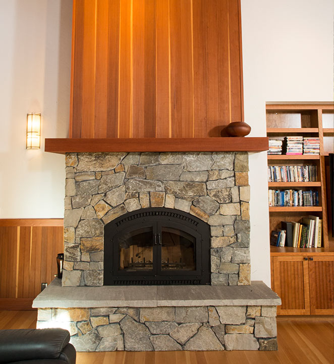 Redwood Fireplace Paneling