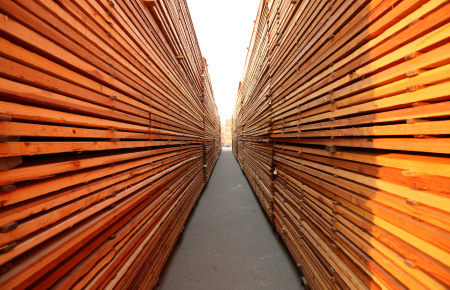 humboldt redwood lumber stacked 